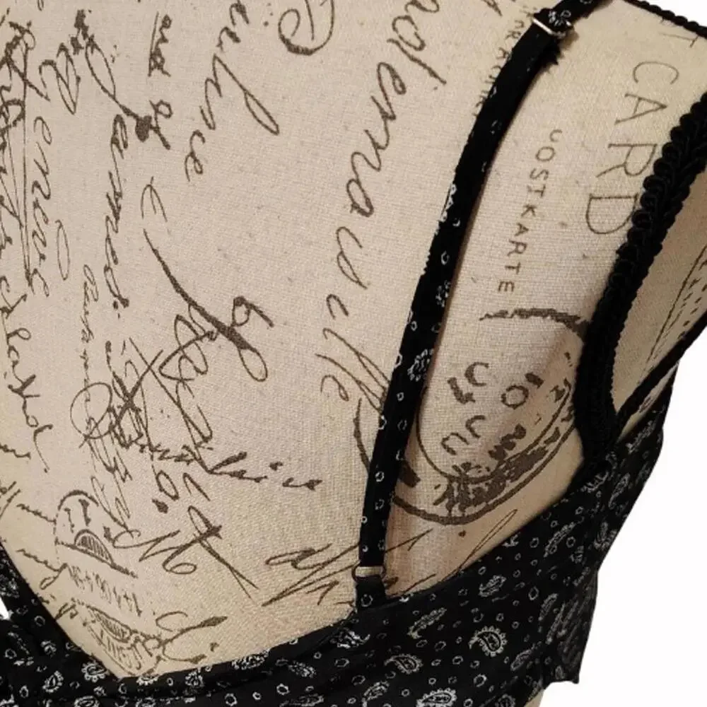 LA Hearts Black and White Paisley Bandana Top Size Small - Summer Y2K Style - Picture 5 of 5